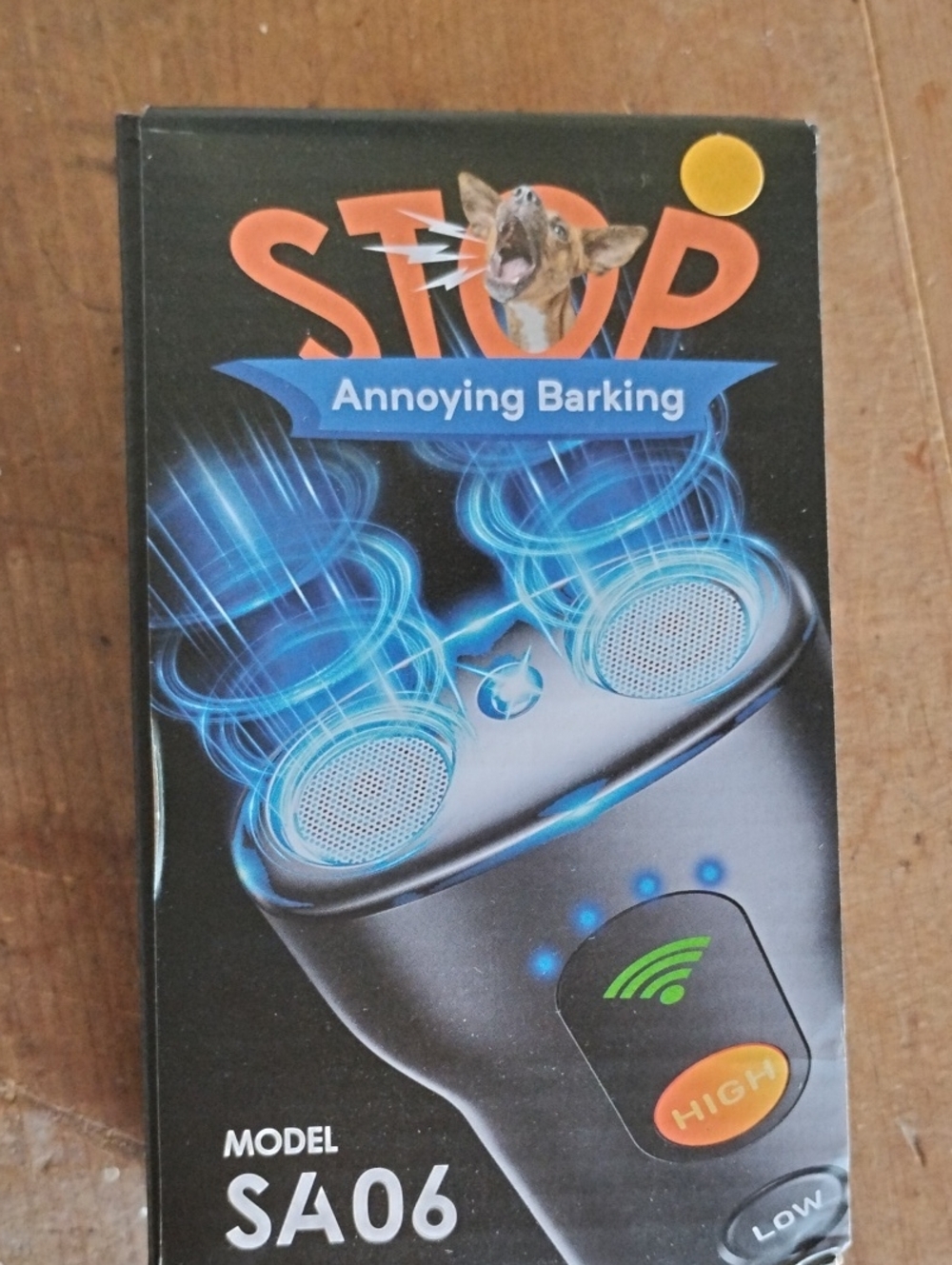 SA06 Stop Annoying Barking Ultrasonic Dog Trainer+ Ultrasonic Flashl- Black/Blue